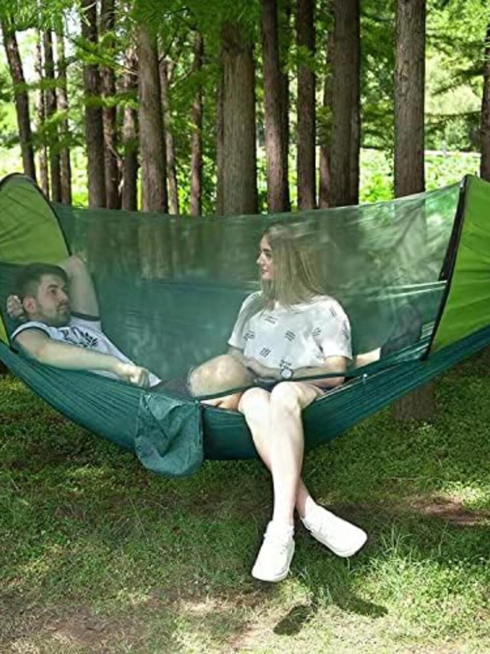 Army Green Backpacking Hammock with Mosquito Net